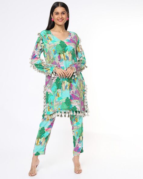 Readymade Green Silk Suit Latest Designer Salwar Kameez Pant Kurta Kurti  Bottoms | eBay