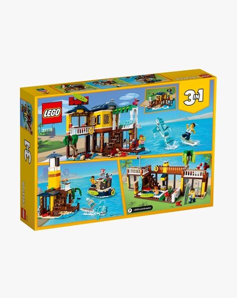 LEGO Creator 3 in 1 Surfer Beach House with 2 Minifigures and Dolphin  Figure, Transforms from Surf Shack to Lighthouse to Pool House, Great  Building