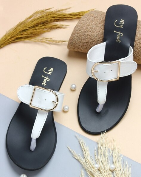 Buy White Flat Sandals for Women by HAUTE & SPICY Online | Ajio.com