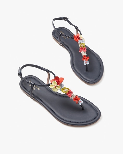 Buy Black Flat Sandals for Women by MUAZ Online | Ajio.com