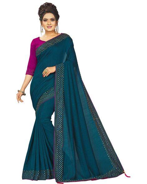 Juhi Collection Embellished Border Saree with Tassels