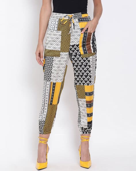 Buy Multicoloured Trousers Pants for Women by Oxolloxo Online