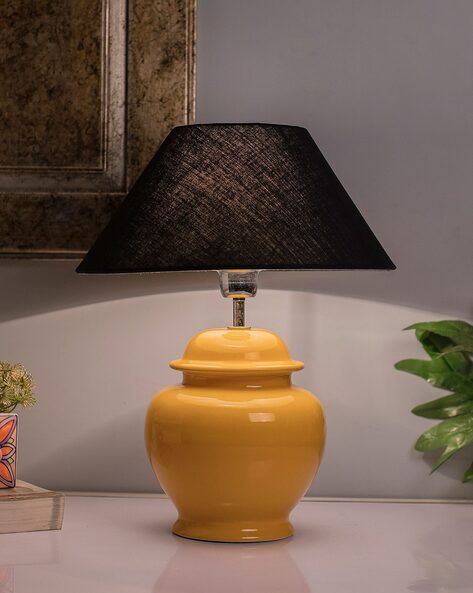 Yellow ceramic best sale table lamp