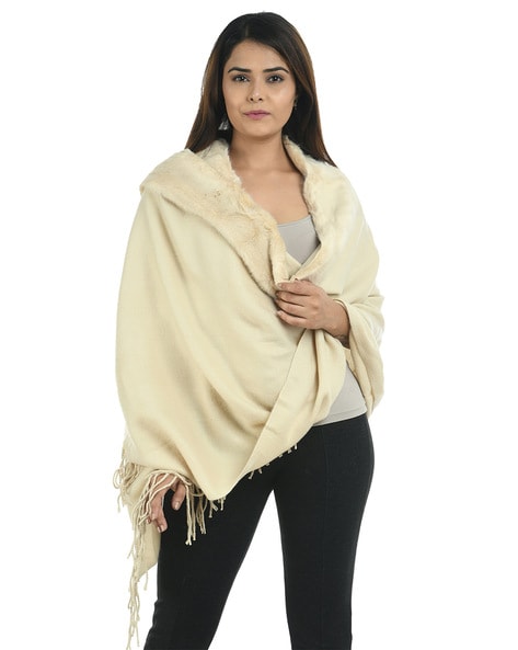 Fur Stole with Fringed Hem Price in India