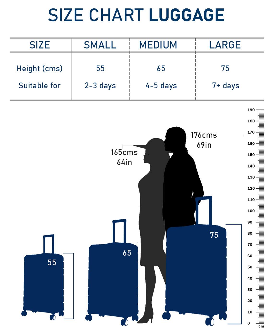 Trolley Bag Size Chart Buy Blue Luggage Trolley Bags For Men By