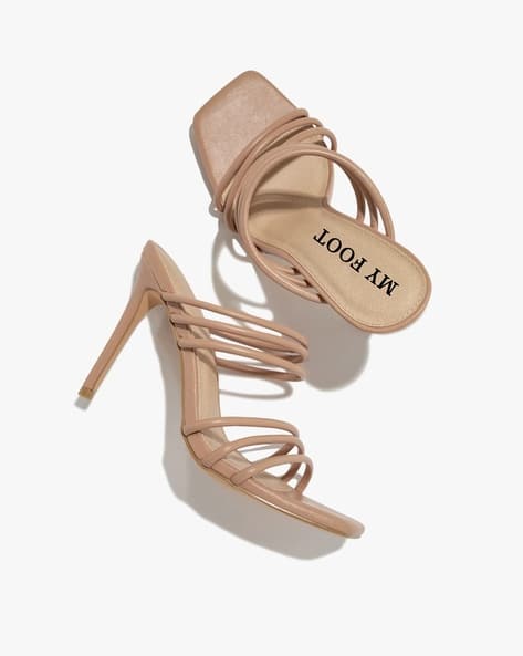 Strappy Square-Toe Stilettos