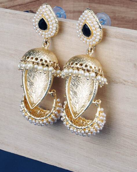 Anarkali Green , Zircon Diamond Long earrings in Victorian Black finis –  www.soosi.co.in