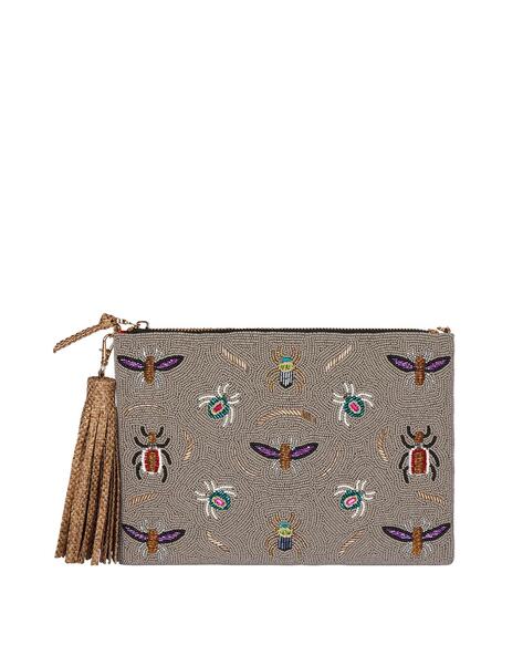 Buy Nomada Embellished Embroidered Crossbody Handbag Grey