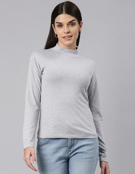 Slim Fit High-Neck T-Shirt