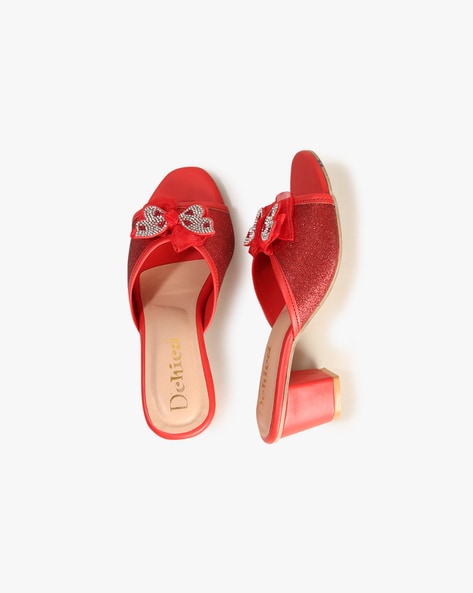 Monnalisa - Girls Red Tweed Cherry Sandals | Childrensalon Outlet