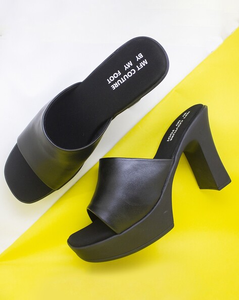 Black discount heel slides