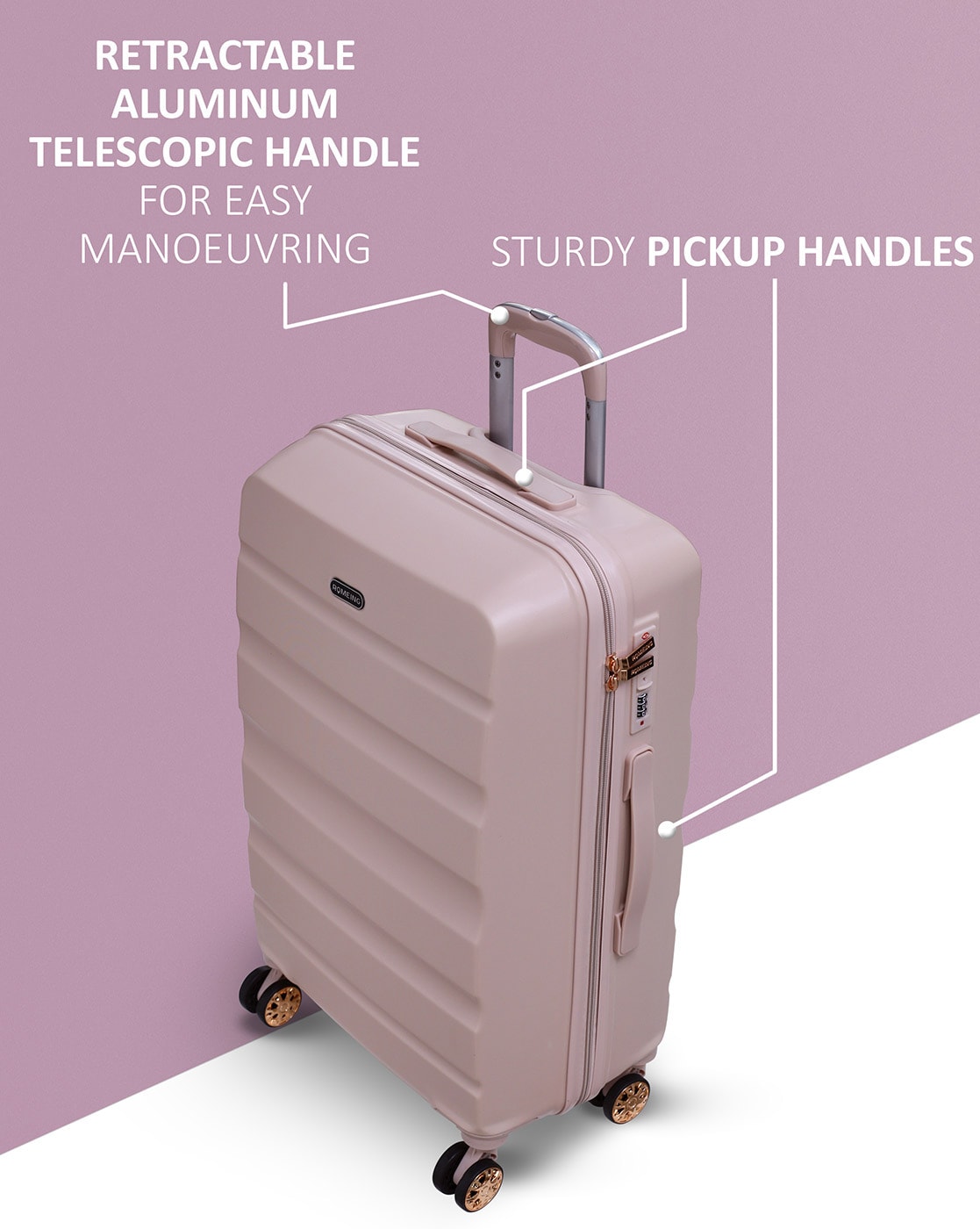 Buy ROMEING Siena Hardside Spinner Luggage Polycarbonate Check-in Trolley  Bag (Blue) (75 cms) Online at desertcartKUWAIT