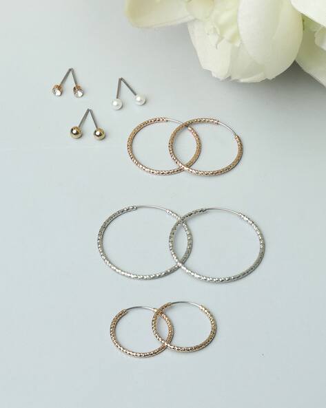 Priyaasi Set of 6 Studs & Hoop Earrings