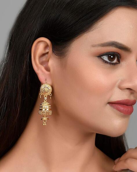 Silver Oxidized Jhumka Earrings, Indian Trendy Earrings – AryaFashions