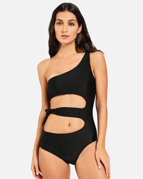 One shoulder 2025 black swimsuit