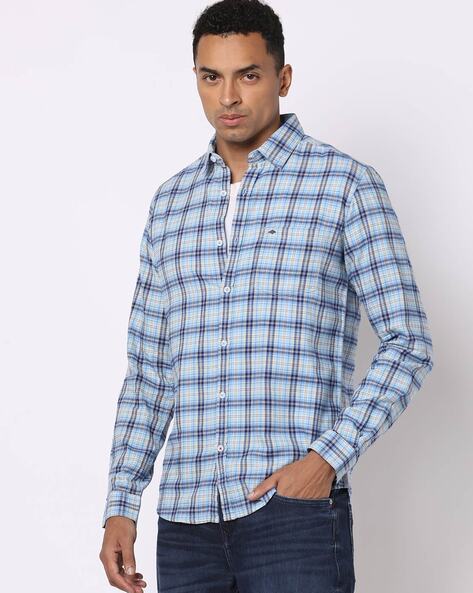 Lee cooper slim fit check 2024 shirt mens