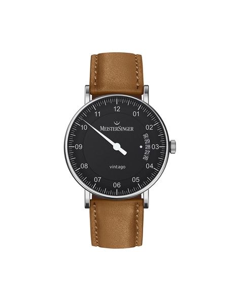 MeisterSinger Form and Style Womens Manual Winding Wrist Watch Analog 35 mm  Round MOP Dial with Sapphire Crystal and Brown Leather Band 30m Water  Resistant Business Genuine Luxury Watches - for Women :