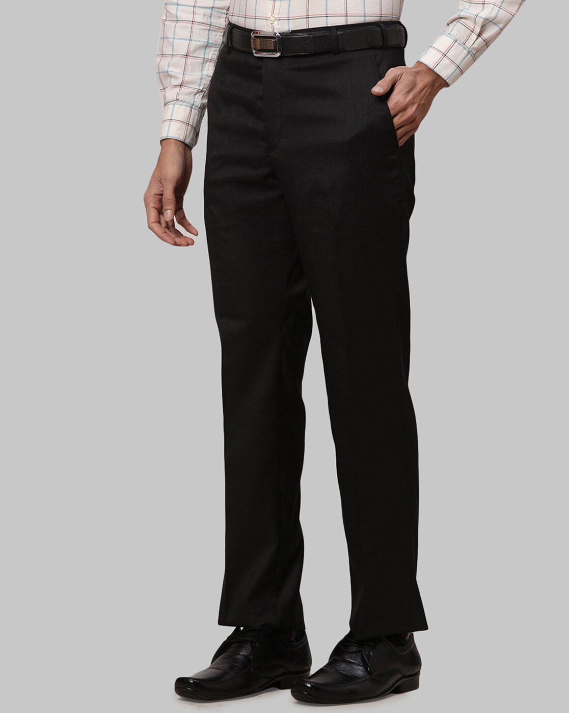 Buy Park Avenue Men Checked Smart Low Rise Formal Trousers - Trousers for  Men 23876792 | Myntra