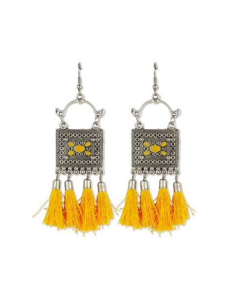 Daisy Yellow Tassel Earrings | foxysperks