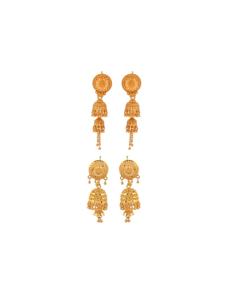 Gem And Ridged Hoop Earring Set 3pc - A New Day™ Gold : Target