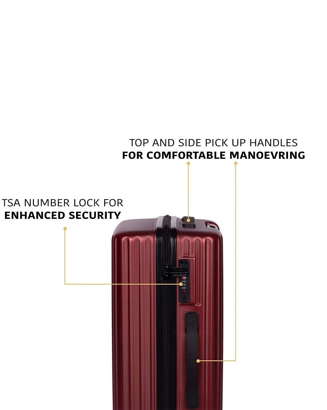 Hard Luggage Bag | Black Trolley Bag for Men & Women - uppercase