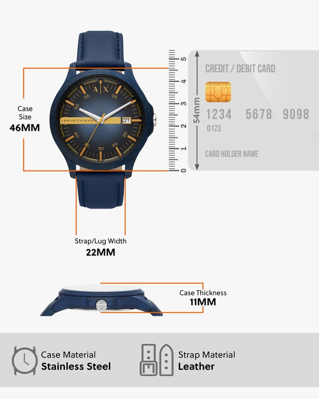 Buy ARMANI Watches by Men Blue Online for EXCHANGE