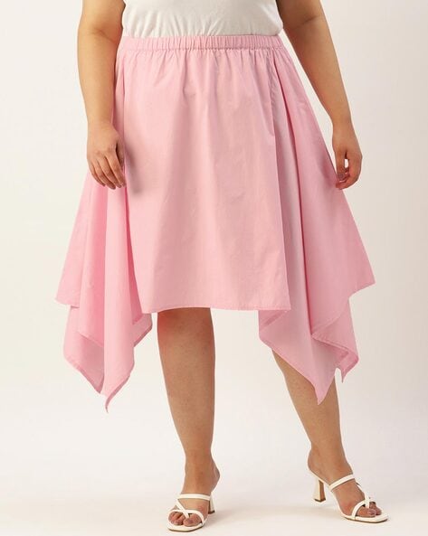 Asymmetrical skirt outlet pink