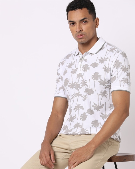 Tropical print 2025 polo shirts