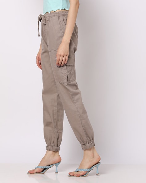 Khaki drawstring clearance cargo joggers