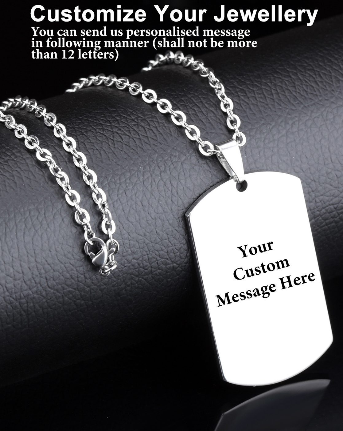 Solid 925 Silver Men's Dog Tag Pendant Iced Baguette Diamond 1.5