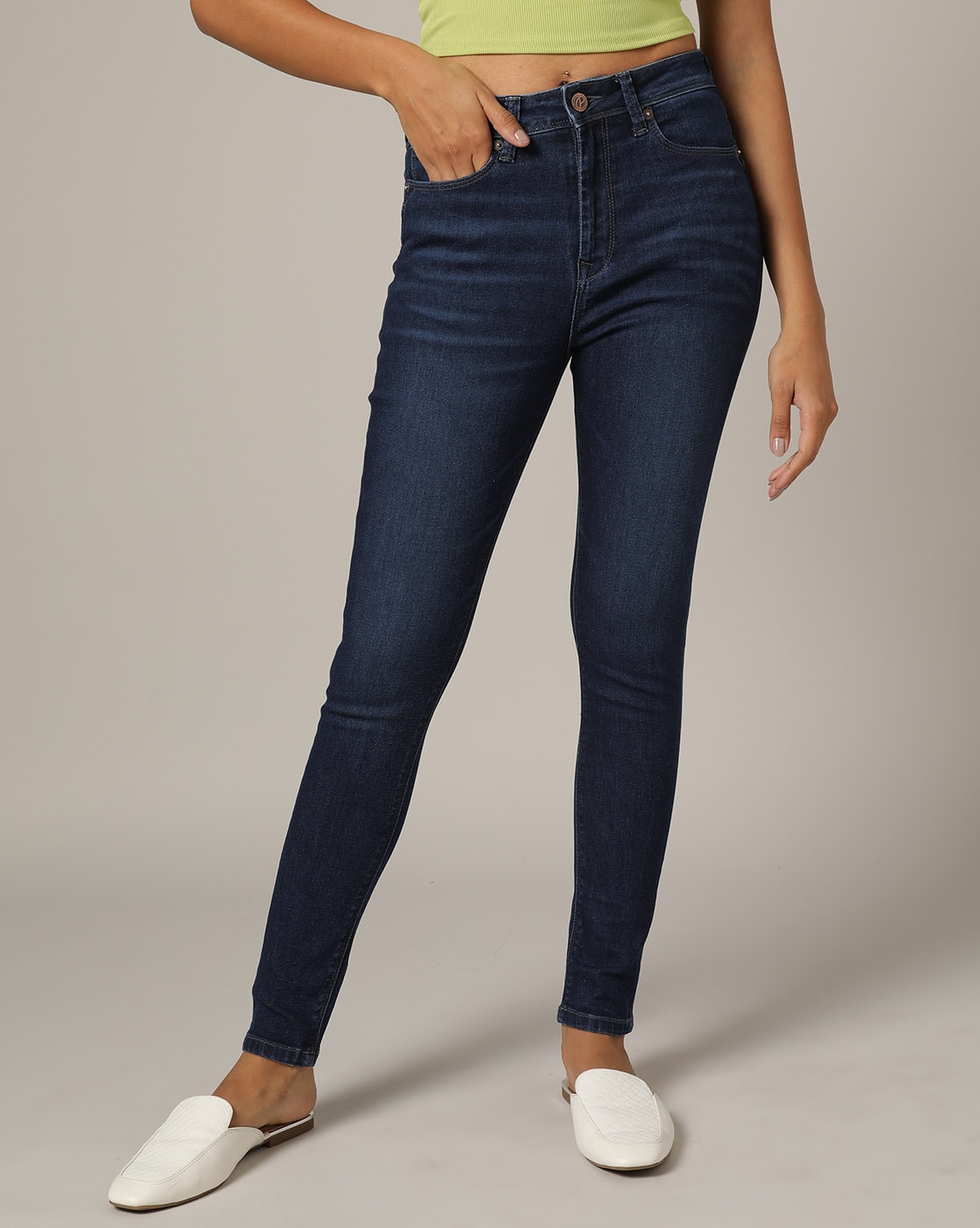 Bella Mid Blue Pull On Slim Leg Jeggings