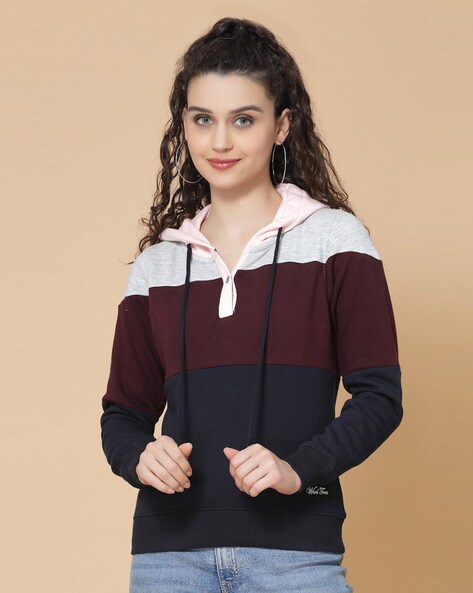 Buy Maroon Sweatshirt Hoodies for Women by Wool Trees Online Ajio