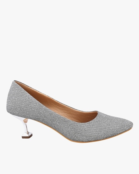 Silver pumps outlet 2 inch heel