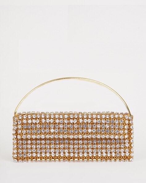 Vanina Gold Mini Bag With Beads in Metallic