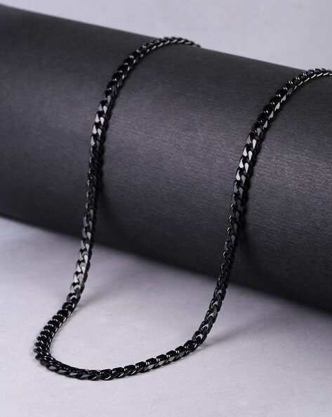 2mm Black Box Chain Necklace