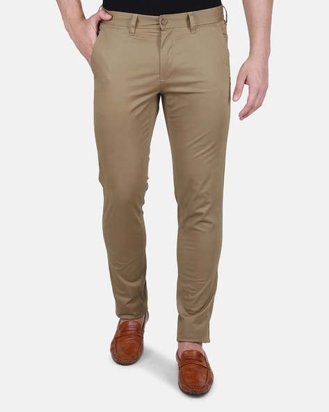 MONTE CARLO Casual Trousers  Buy Monte Carlo Brown Solid Cotton Blend  Solid Trouser Online  Nykaa Fashion