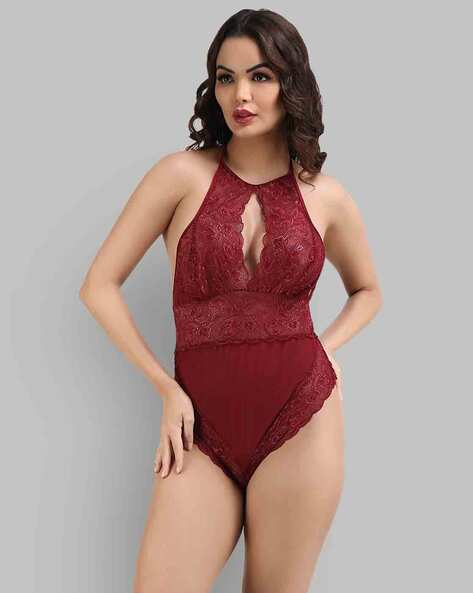 Can You Bare It Plunging Halter Bodysuit – BAROLO