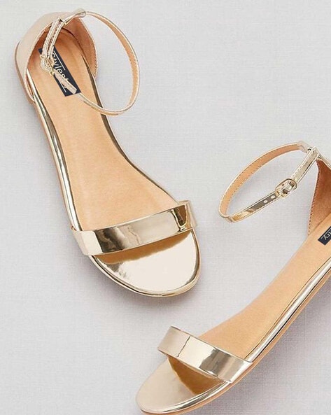 Strappy sandals - Gold-coloured - Ladies | H&M IN