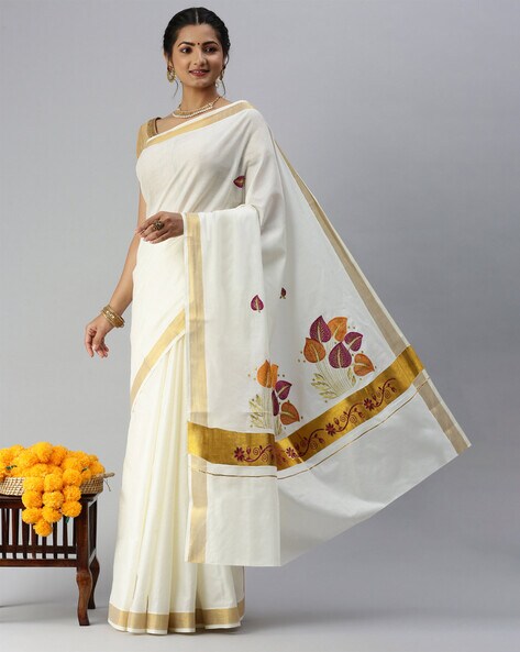 Digital Printed Sandal & Yellow Colour Semi Linen Saree SL85