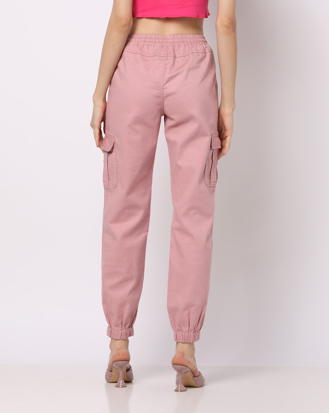 Cotton Light Pink Ladies Plain Cargo Pant at Rs 250/piece in Mumbai