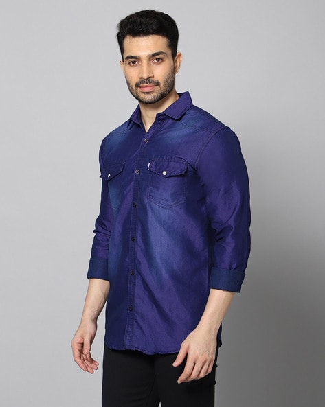 Green, Dark Blue Double Pocket Shirt – KEF CLOTHING