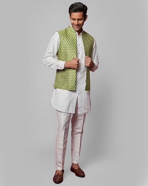 Mehroon Colour Embroidery Jodhpuri Jacket Kurta