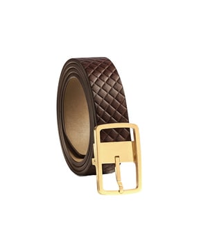 Buy WOAP Gold Colour Pu With Gold Polish Buckle Belt at