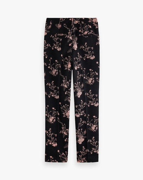 Black Floral Pants - Floral Jacquard Pants - Wide-Leg Pants - Lulus