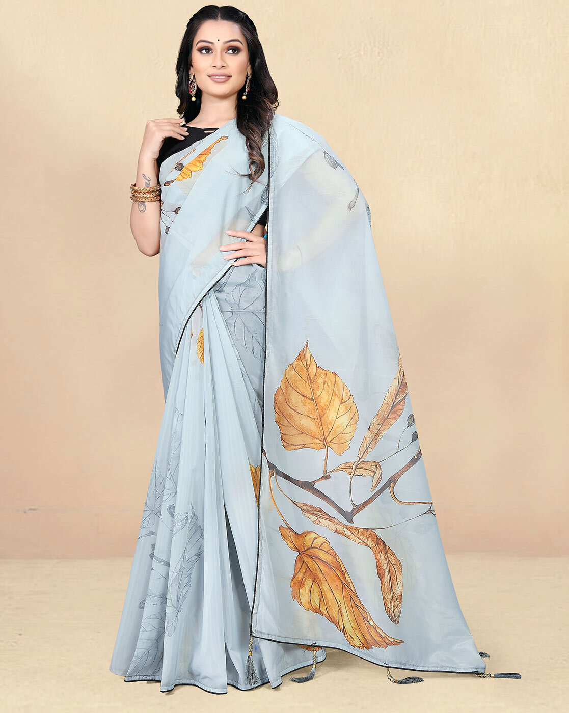 Buy Grey Sarees for Women by SHRITHI FASHION FAB Online