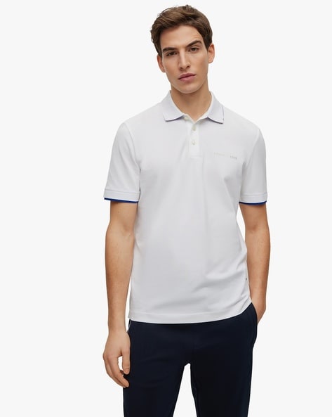 Buy BOSS Porsche X Boss Stretch Cotton Polo Shirt White Color