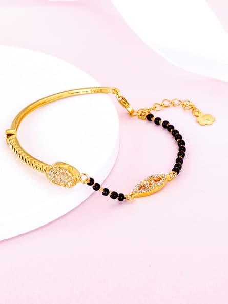 Sterling Silver Gold-Plated Arch Mangalsutra Bracelet