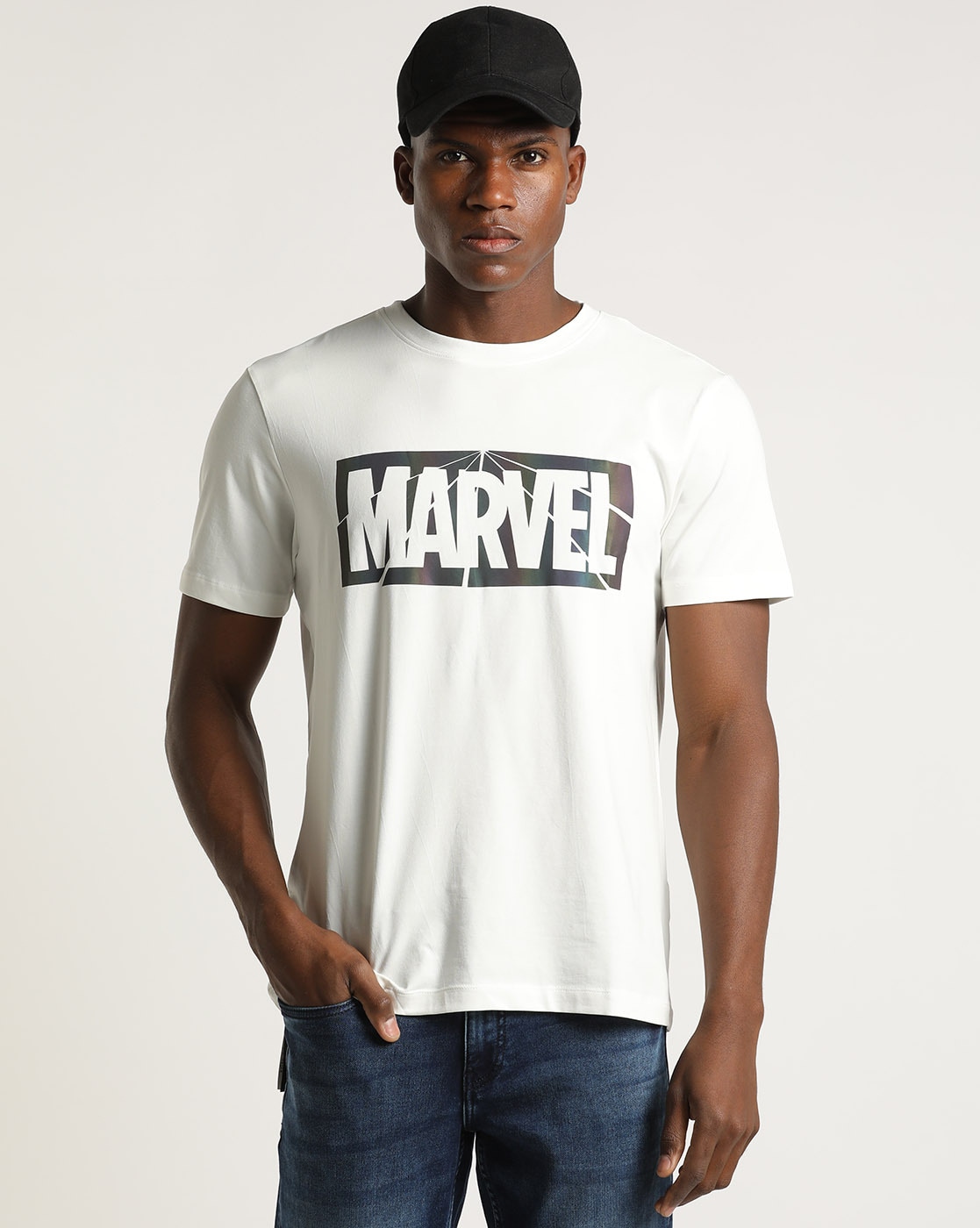 Captain Marvel Logo Half Sleeves T-Shirt For Men-FunkyTradition