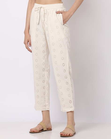 Wide-leg Linen-blend Pants - White - Ladies | H&M US