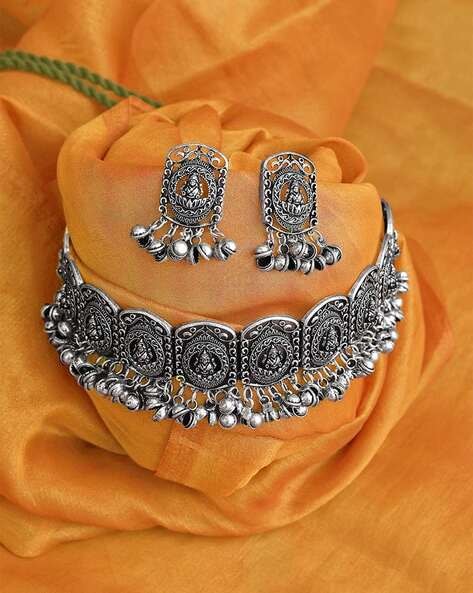 Buy Silver-Toned & Black TraditionalJewellery for Women by Yellow Chimes  Online